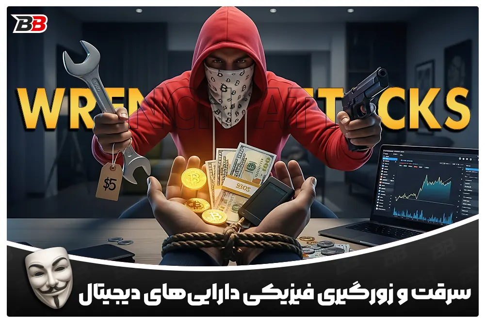 سرقت و زور گیری فیزیکی دارایی‌های دیجیتال | حمله آچار انگلیسی (Wrench Attacks)